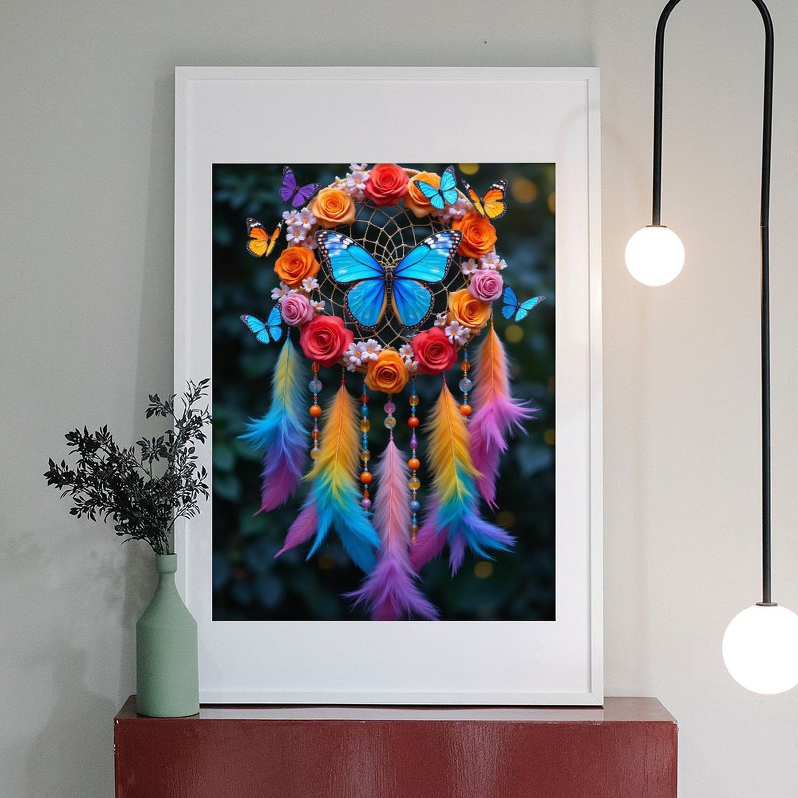 Diamond Art Kits for Adults - 5d Colorful Dreamcatcher With Butterflies Diamond Painting for Adults, Diamond Art for Adults Beginners, Diamond Painting Kits for Adults for Home Wall Decor