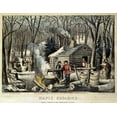 thumbnail image 2 of Currier and Ives 18x15 Gold Ornate Wood Framed with Double Matting Museum Art Print Titled - Maple Sugaring - Early Spring In The Northern Woods, 2 of 4