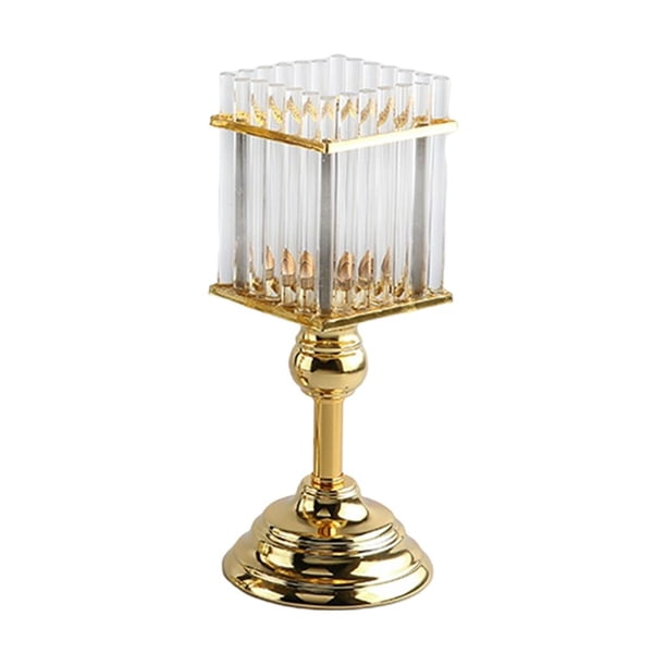 Portavelas de cristal para velas de té, candelabro, adorno para mesa de boda Cuadrado 12x12x28cm