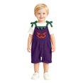 thumbnail image 3 of Shadoumai Halloween Romper Themed Casual Pumpkin Face Dungarees For Girls Romper Jumpsuit, Playful Adjustable Straps Daily Clothes Romper, 3 of 8