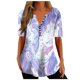thumbnail image 2 of ICHUANYI Clearance Women Fashion Casual Printing Shirts Short Sleeve Loose Tee Tops Tunic Blouse(Purple, XL) ICHUANYI WER2023081402360, 2 of 5