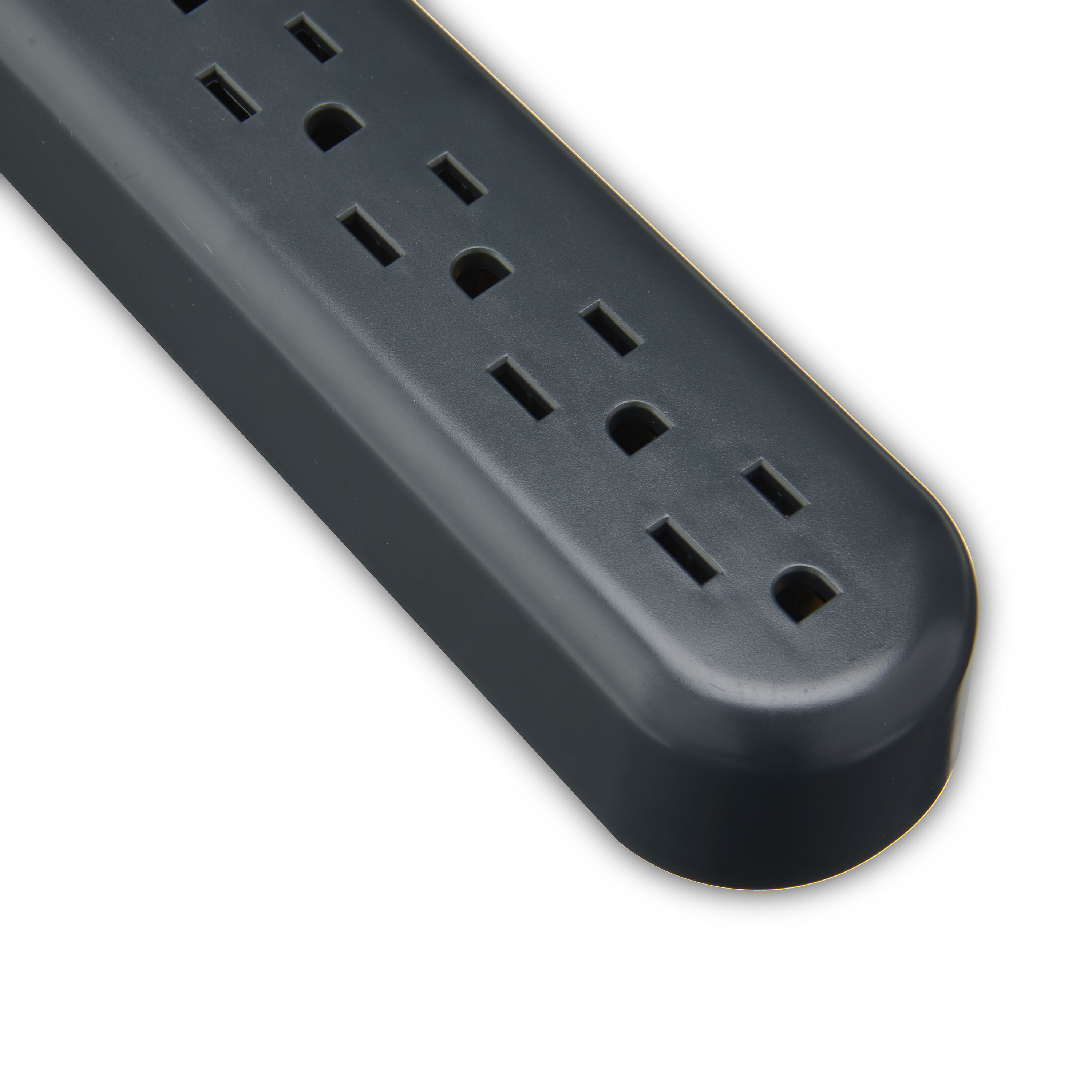 onn 6-Outlet Surge Protectors with 2.5' Cords, Gray, 2 Pack photo 4