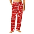 thumbnail image 2 of Wutalume Men's Drawstring Pocket Flannel Pants with Festive Print, Warm Homewear Sleep Pants for Cozy Nights and Relaxation,Red L, 2 of 7