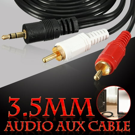 Dual Rca Phono Plugs - 4.6ft 3.5mm Male Stereo Mini Plug Jack to 2 RCA Phono Audio Speaker Cable Lead Gold