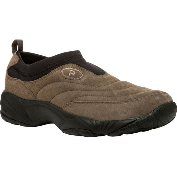 Men's Propet Wash & Wear II Suede Slip-On Sneaker Gunsmoke/Black Suede 7.5 E