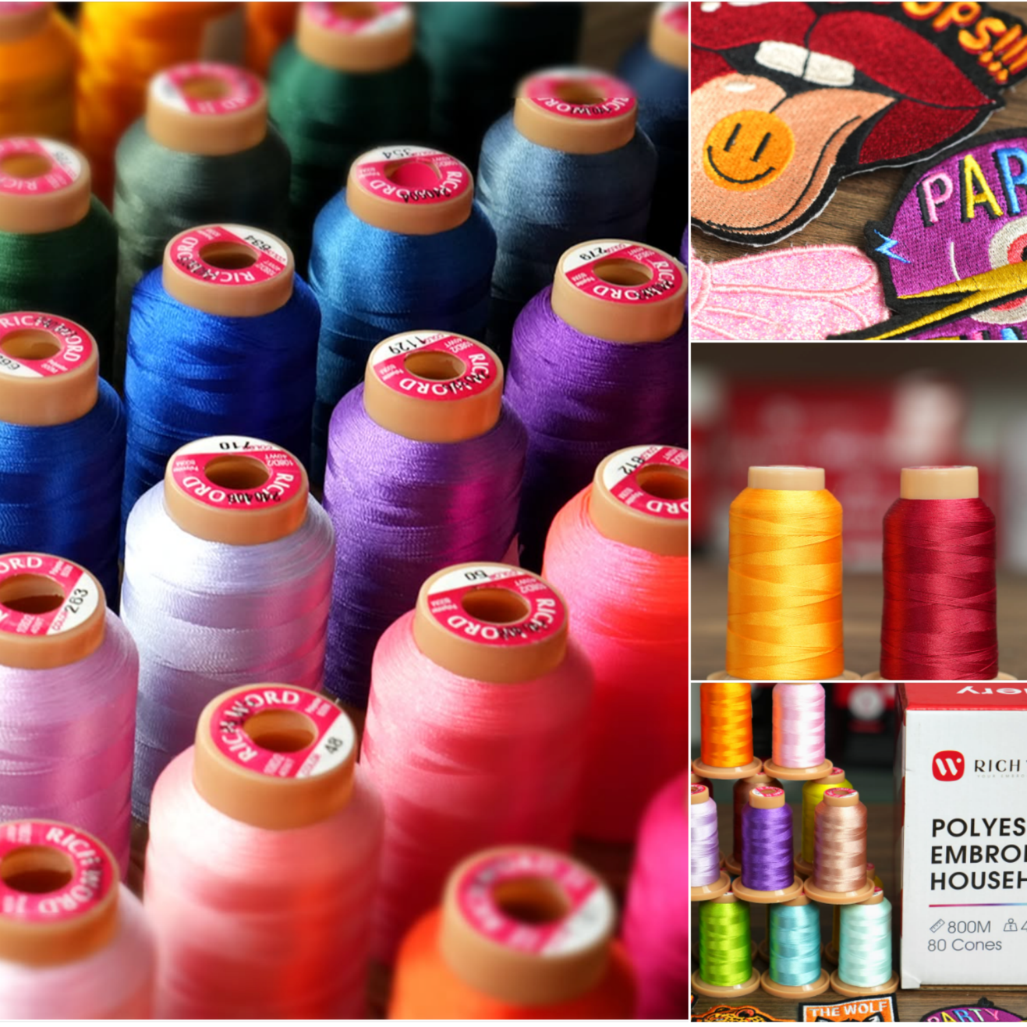 RICHWORD Embroidery Thread 40 Colors, 800M (874Y) Polyester Thread Kit Each Spool