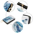 thumbnail image 3 of PU Leather Zipper Card Case Credit Card Holder Small Wallets Blue Sea Turtle Pattern, 3 of 7