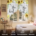 thumbnail image 5 of Swag Curtain Valances Sunflower Bee Kind Swag Valances for Kitchen Windows Watercolor Floral Green Leaves Plaid Short Topper Curtains Valance Tier Pair for Kitchen Bedroom Living Room 28"x36", 5 of 8