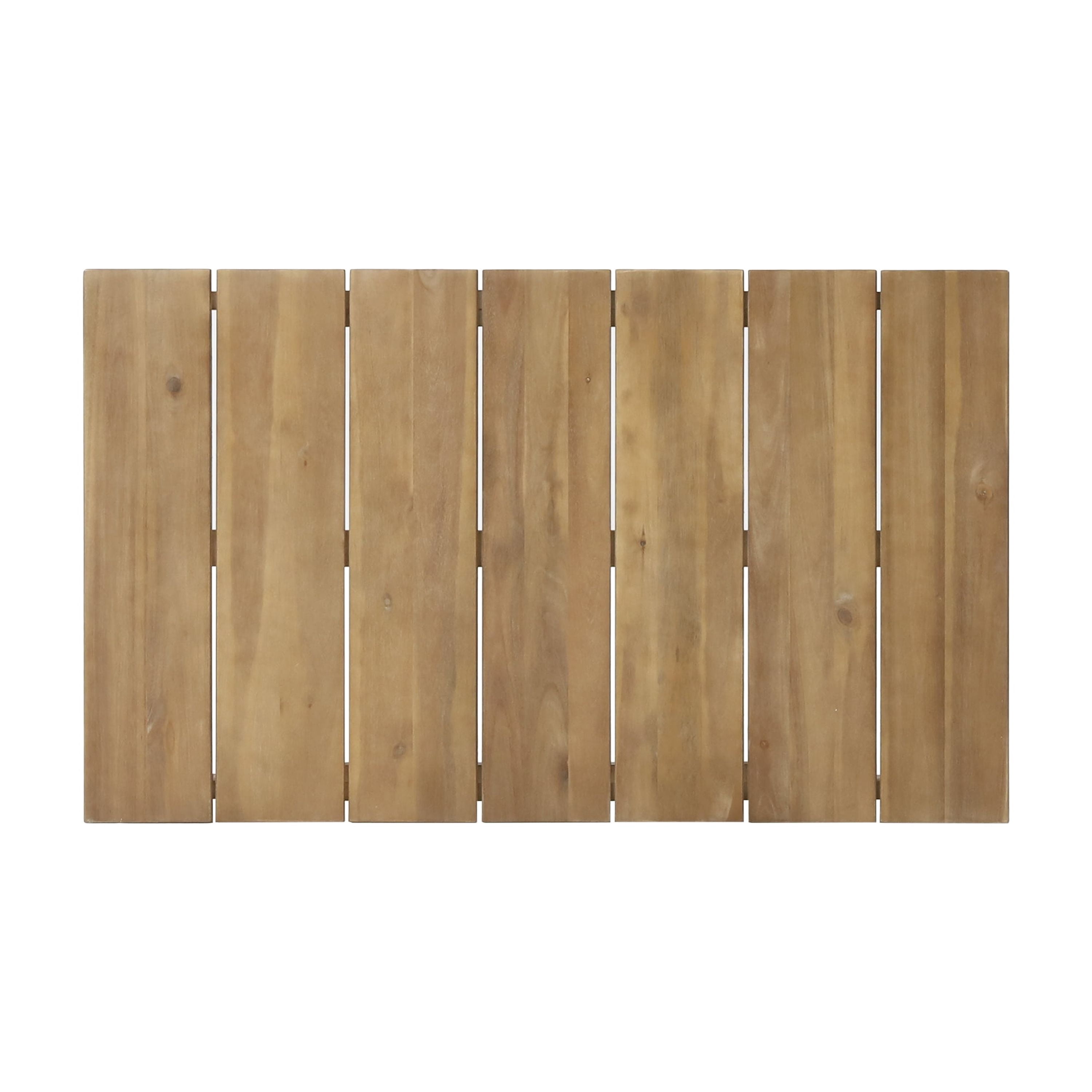 39.5-Inch Acacia Wood Outdoor Coffee Table with Slatted Top and Tapered Legs, Rustic Patio Table for Backyard, Light Brown