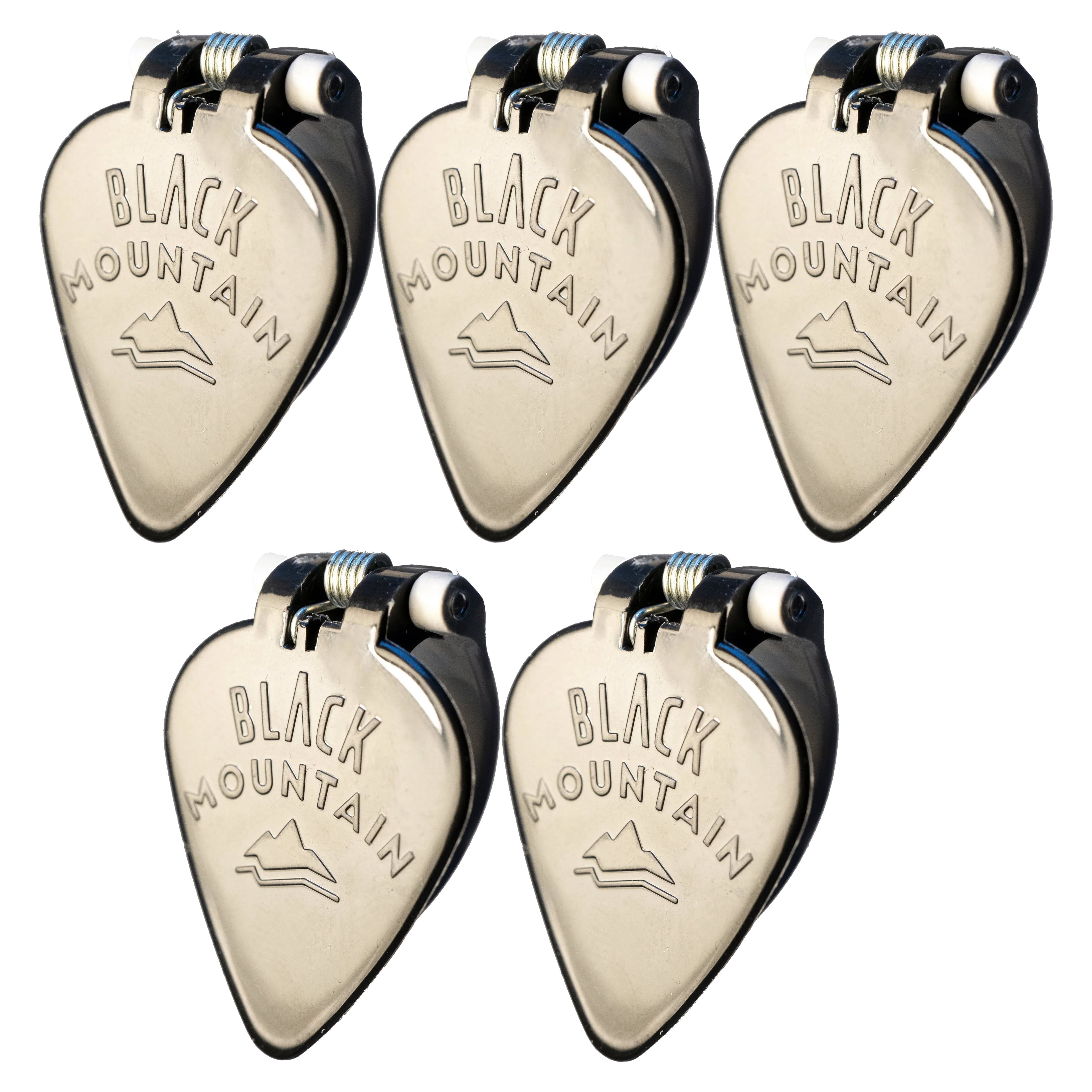 5X BLACK MOUNTAIN Spring Loaded Guitar Thumb Picks | Medium Gauge Universal Fit