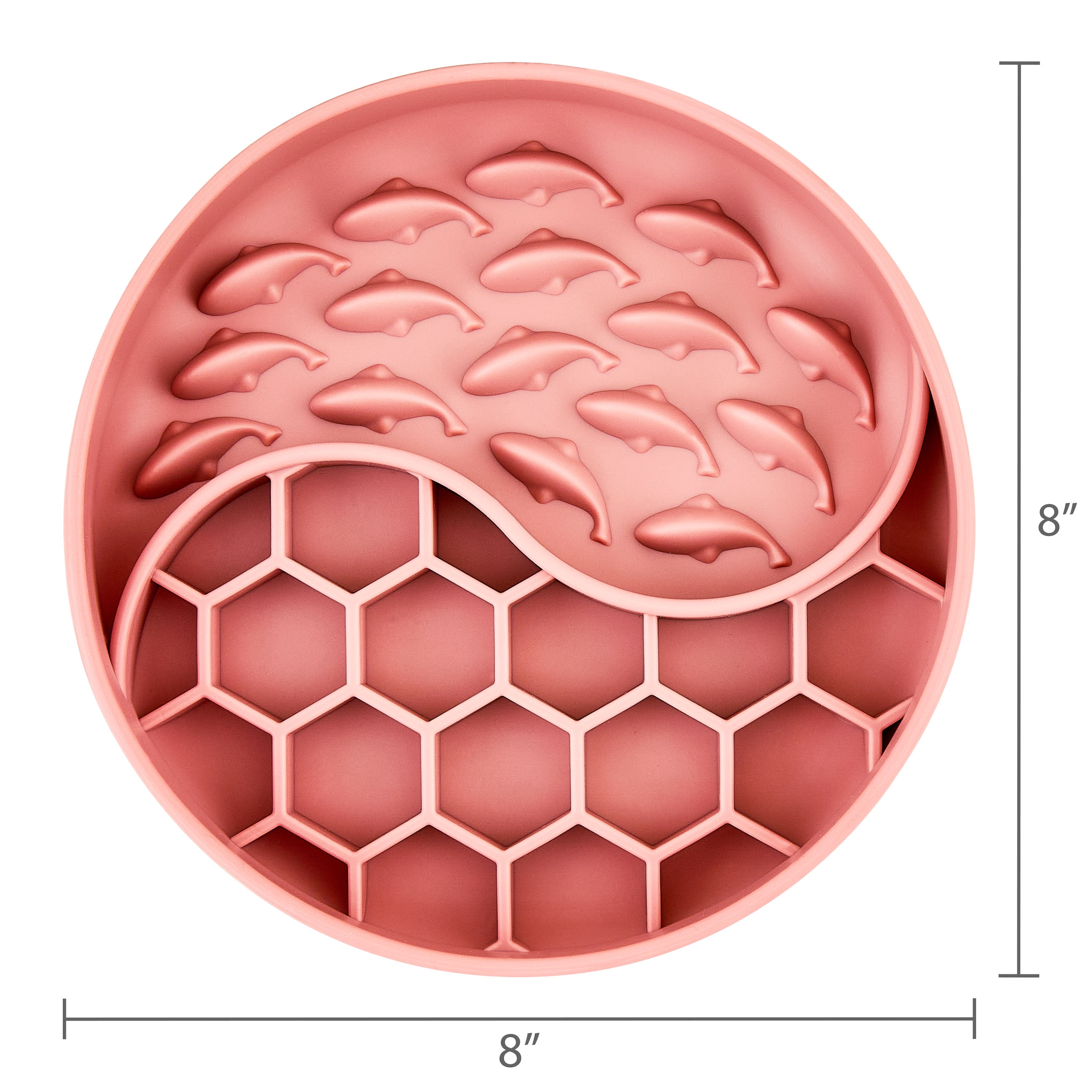 Vibrant Life Silicone Slow Feeder Bowl for Pets, Rose Fish