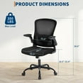 thumbnail image 2 of Mesh Office Chair with Flip-Up Armrests, Ergonomic Swivel Computer Desk Chair, for Home & Office, Black, 2 of 8