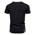 thumbnail image 3 of ZXLBBD Mens Fashion Solid Color Cotton V Neck Pocket Button Short Sleeve T Shirt Top Casual Outdoor Versatile Daily Wear, 3 of 3