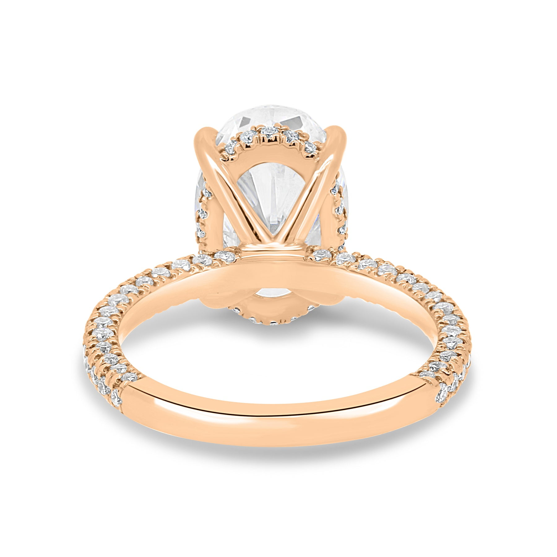 ESTE ORIGIN 4.85CT Oval Moissanite Solitaire Engagement Ring in 10K Rose Gold for Women US 6
