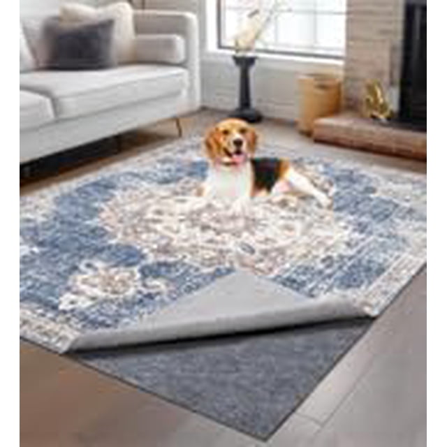 Non-Slip Rug Pads 7 x 10ft, 100% Waterproof Extra Large Area Rugs Non Skid Rug Pad for All Floors and Finishes Durable Hardwood Floor Protective Felt Keeps Rugs in Place, Safe and Secure