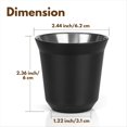 thumbnail image 3 of Juego de Tazas de Café Expreso de Acero Inoxidable de 80 Ml, Paquete de 2 Tazas de Café de Acero Inoxidable 304 de Doble Pared de 2,7 Oz, Color Negro, 3 of 5