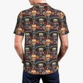 thumbnail image 4 of Balery Skulls and Flowers Printed Men’s Short Sleeve Polo Shirt, Midweight Men's Shirt,Golf Polo shirts -Large, 4 of 9