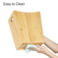 thumbnail image 4 of Bamboo Trash Can with Handle, 2 Gallon Small Rectangular Waste Basket for Bathroom, Office, Kitchen - Natural Rustic Decorative Bin, 4 of 6