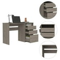 thumbnail image 4 of Depot E-Shop Kenai Computer Desk with 3 Drawers and Open Shelf, Light Gray, 4 of 9