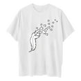 thumbnail image 4 of Women Summer Tops Women Basic T Shirt Print Crew Neck White Tops Casual Loose Short Sleeve Blouse Sports Shirt Women's Hoodie Us Loose Comfy Ladies Baseball Shirts Work Out Shirts Silver M, 4 of 5