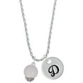 thumbnail image 1 of Delight Jewelry 12mm Stardust Round Silvertone Spinner Silvertone Script Initial Disc - D - Charm Necklace, 20"+3", 1 of 4