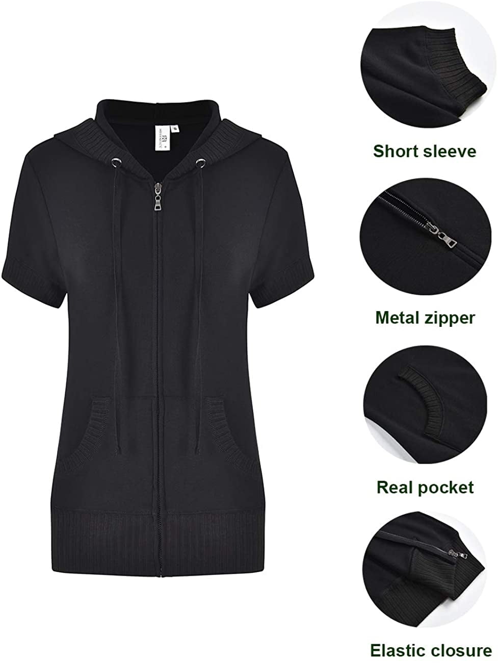 Short Sleeve Hoodie Jacket 