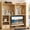 Natural, variant on Desktop Bookshelf for 27" Monitor, Space-Saving Engineered Wood Desk Hutch Organizer with Adjustable Shelves & Drawer, Clutter-Free Tabletop Bookcase for Dorm & Home Office, White