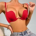 thumbnail image 4 of IWRICH Women's Plus Size Bras Underwire Deep V-Neck Push up Bra High Support Elegant Bralettes Red 80B, 4 of 5