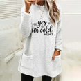 thumbnail image 2 of Gibobby Sudadera Navidad mujer Sudadera informal de manga larga con cuello redondo y estampado de para mujer, Top holgado de felpa con bolsillo(Blanco,G), 2 of 4