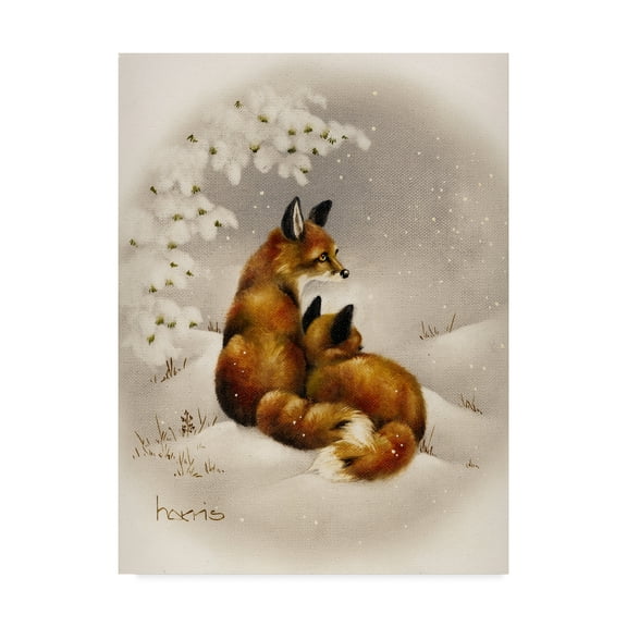 Trademark Fine Art 'Forever Foxes' Canvas Art by Peggy Harris