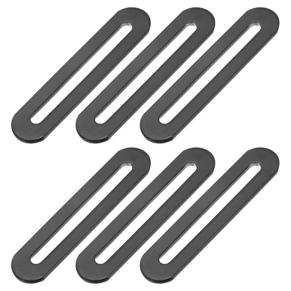 Uxcell 6 Pack Stainless Steel Adjustable Flat Mending Plate Support with Single Slot 3.54x0.75 inch Black