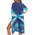 thumbnail image 5 of HELLHERO Navy Blue Geometric Arrow Kimono Cover Up - Lightweight Breathable Long Beachwear for Summer Vacation, Pool & Resort - Women's Loose Fit Swimsuit Coverup, 5 of 6