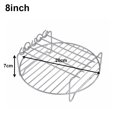thumbnail image 1 of Plateau de Cuisson pour Friteuse à Air Chaud 6/7/8/9 Pouces Support de Gril de Cuisine Accessoires de Friteuse à Air Plateau de Cuisson Double Couche Grille de Barbecue Ronde, 1 of 8