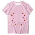 thumbnail image 2 of Aufmer 1 Pcs T-Shirt à Manches Courtes Imprimé pour Femmes, T-Shirt Col Rond Décontracté avec Motif à la Mode, Haut en Polyester Doux pour Printemps Été, Usage Quotidien Polyvalent pour Diverses Occasions (Rose), 2 of 4