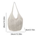 thumbnail image 3 of Bolso Hombro Tejido para Mujer Mano Ganchillo Gran Capacidad Con Agujeros () Blanco, 3 of 3