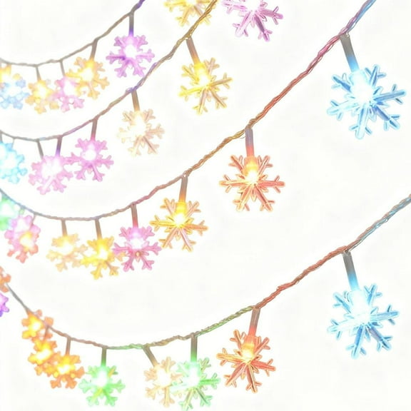 118 Inch Snowflake String Lights Outdoor Waterproof 300 LED Fairy Lights Battery Operated for Christmas Decorations