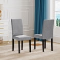 thumbnail image 2 of Giantex Dining Chairs Set of 2, Fabric Upholstered Armless Kitchen Side Chairs, Mid-century Modern Accent Parson Chairs, Light Gray, 2 of 9