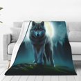 thumbnail image 1 of Balery Wolf Manta de Felpa Suave y Acogedora – Cobija de Franela Aterciopelada para Cama, Lavable y Cálida para Sofá, Mascotas, Transpirable-60"x50", 1 of 7