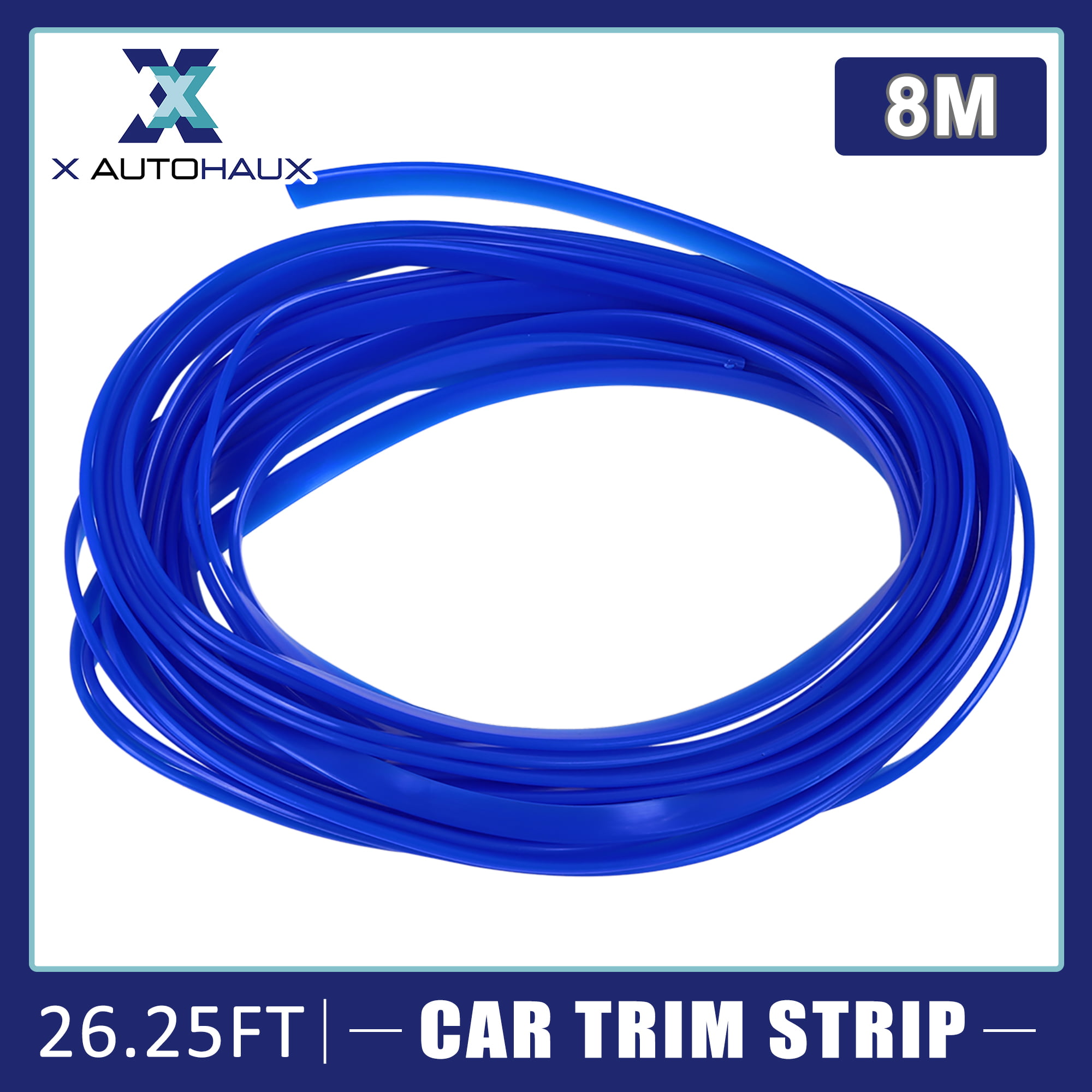 X AUTOHAUX Car Interior Gap Door Edge Moulding Trim Strip Line Dark Blue 8m 26.25ft 