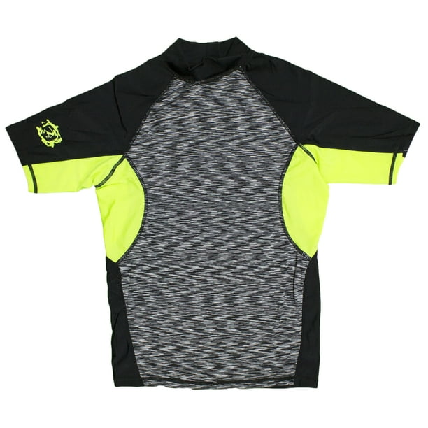 Tribal Surf RGMST Men's Short Sleeve Fast Dry Rash Guard UPF 50+ (Black