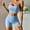 Blue, variant on successthop Knit Lounge Sets for Women 2 Piece Solid Color Croped Ribbed Knit Bandeau Sleeveless Cami Shirts and Shorts Fashion Vacation Pajamas Lounge Set Loungewear Summer Outfits