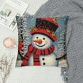 thumbnail image 2 of Nawypu  Let it Snow Snowman Christmas Red Throw Pillow Cover, Winter Holiday Cushion Case Decoration for Sofa Couch, 2 of 5