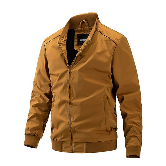 EGNMCR Manteau Matelassé pour Homme Automne Hiver Extérieur Chaud à Revers Manteau Uni Coupe-Vent avec Poches Décontracté à Fermeture Éclair Sports Randonnée Pardessus Vestes