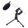 thumbnail image 4 of Soporte para trípode de micrófono, soporte de choque para micrófono de escritorio, Clip con cubierta de explosión para teléfono, canto, transmisión en vivo, negro, 4 of 14