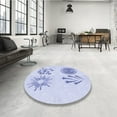 thumbnail image 4 of Ahgly Company Machine Washable Indoor Round Transitional Lavender Blue Area Rugs, 8' Round, 4 of 7