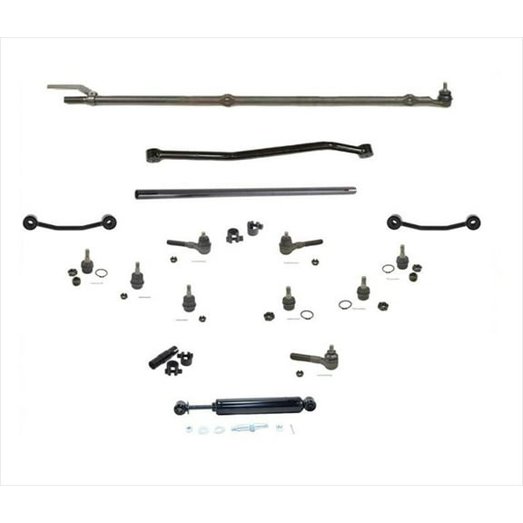 Drag Link Tie Rods Track Bar 14Pc Kit Fits for Jeep 87-90 Wrangler All Models