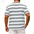 thumbnail image 5 of LWavelet Striped Men's Short Sleeve T-Shirt Comfortable Ideal for Daily Casual and Weekend Wear Gray 3XL, 5 of 5