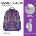 thumbnail image 5 of Boho Student Backpack for Women - Vintage Tribal Design & Sturdy Oxford Material | 17" Laptop Pocket, Water-Resistant Daypack for School, Library & Travel, 5 of 6