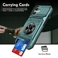 thumbnail image 2 of Armor Case for iPhone 17 with Hidden Credit Card Slot [360° Rotatable Ring Holder Stand Magnetic Kickstand][Support Car Mount]Shockproof Phone Case For iPhone 17,Green, 2 of 7