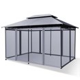 thumbnail image 2 of Glorieta para Patio Costway Toldo de Exterior Gris 3,9 x 2,9 m, 2 of 9